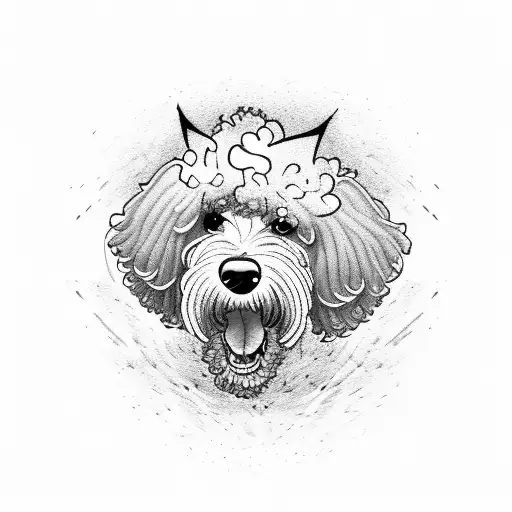 goldendoodle football tattoo design idea