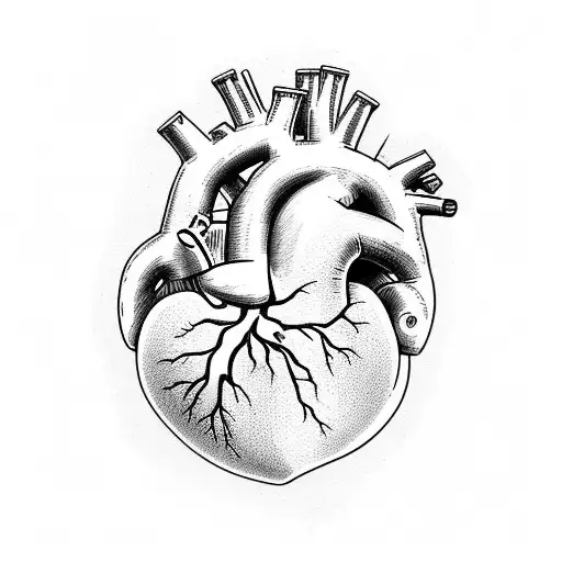 anatomy heart tattoo design idea