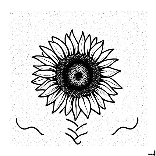 sunflower with dates in roots tattoo design idea