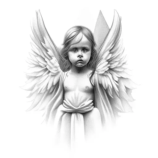 angel face  tattoo design idea