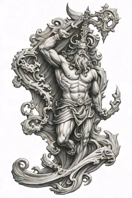 poseidon tatto for outside tattoo design idea