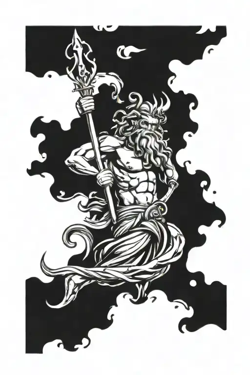 poseidon tatto for outside tattoo design idea