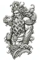 poseidon god tattoo design idea