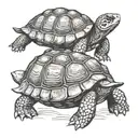 cute tortoise  walking and leaving footprints tattoo design idea