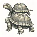 cute tortoise  walking and leaving footprints tattoo design idea