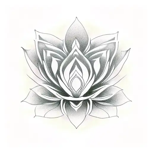 A realistic portrait of Jerry Garcia meditating in a lotus pose tattoo design idea