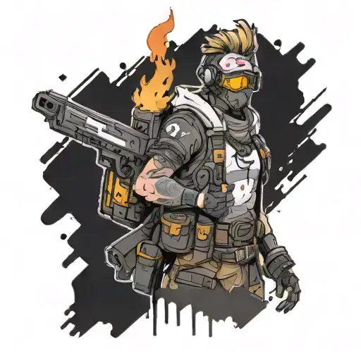apex legends fuse burning tattoo design idea