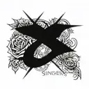 Winners win and sinners sin only to ask God forgiveness in this tattoo design idea