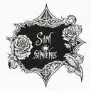 Winners win and sinners sin only to ask God forgiveness in this tattoo design idea