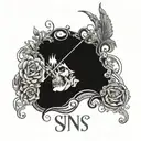 Winners win and sinners sin only to ask God forgiveness in this tattoo design idea