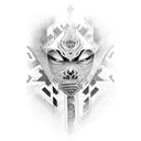 kishin asura eyes full sleeve tattoo design idea