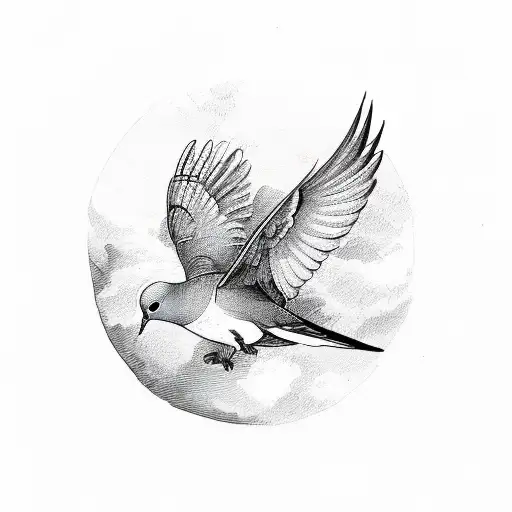 mourning dove flying tattoo
