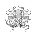 A blackwork tattoo design portraying a Muaythai fighter with octopus tentacles wrapping around their limbs, symbolizing strength and adaptability tattoo design idea