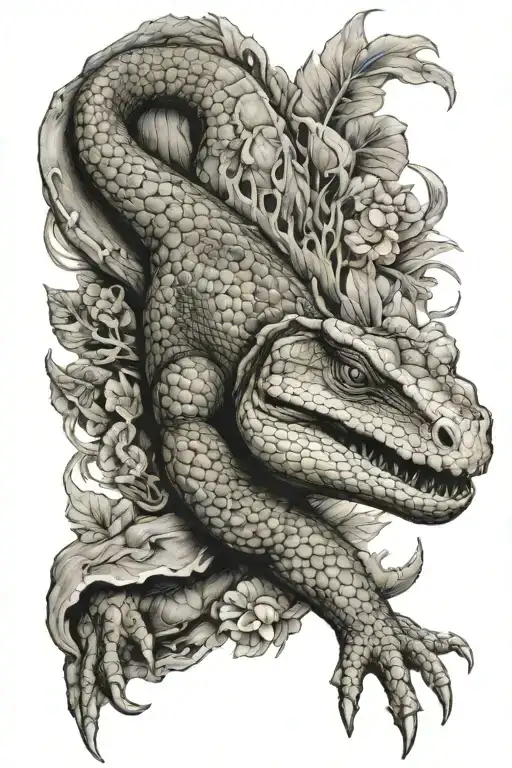 reptile half sleeve tattoo design idea
