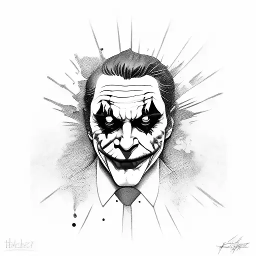 Joker with nba throphy tattoo design idea