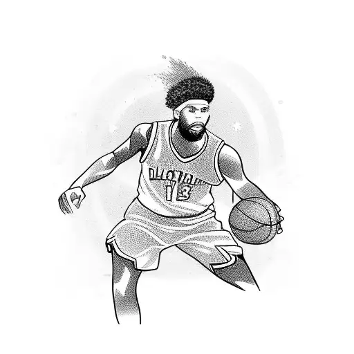 Basketball player in action tattoo design idea