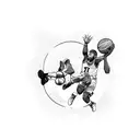 Basketball player in action tattoo design idea