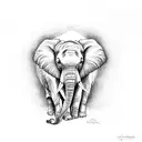elephant with Lilly's and representation of perseverance and strength through weakness tattoo design idea