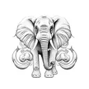 elephant with Lilly's and representation of perseverance and strength through weakness tattoo design idea
