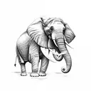 elephant with Lilly's and representation of perseverance and strength through weakness tattoo design idea