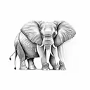 elephant with Lilly's and representation of perseverance and strength through weakness tattoo design idea