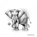elephant with Lilly's and representation of perseverance and strength through weakness tattoo design idea