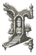 sculptor sculpting himself   tattoo design idea