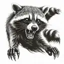 a raccoon with Wolverine claws tattoo design idea