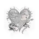 treasure map  of love passion romance pain hate  tattoo design idea