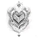 treasure map  of love passion romance pain hate  tattoo design idea