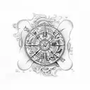 treasure map  of love passion romance pain hate  tattoo design idea