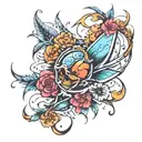 electric and electronic  tattoo design idea