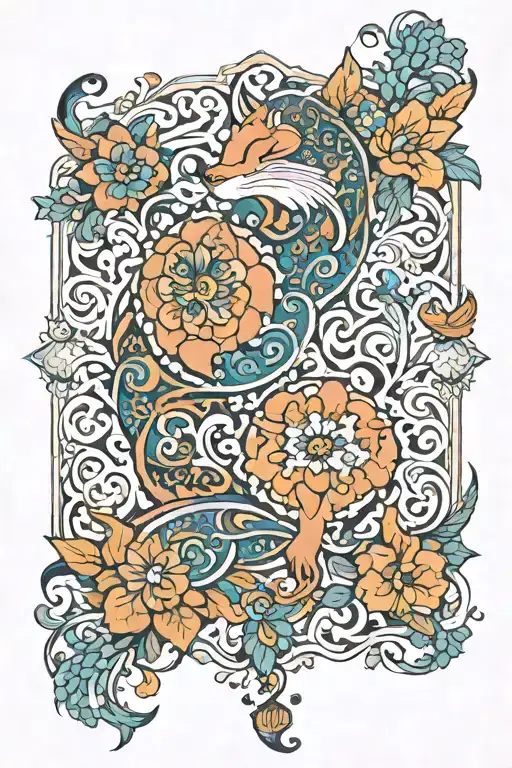 persian culture minomal tattoo design idea