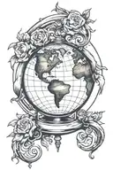 Globe earth pic tattoo design idea