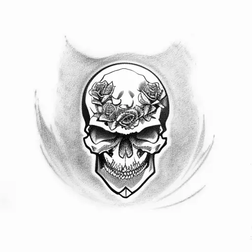 Grateful Dead Skull with "44 & Co." above tattoo design idea