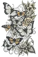 vines wrapping,tribal,butterflies,dragonflies, celestial stars,dream catchers  tattoo design idea
