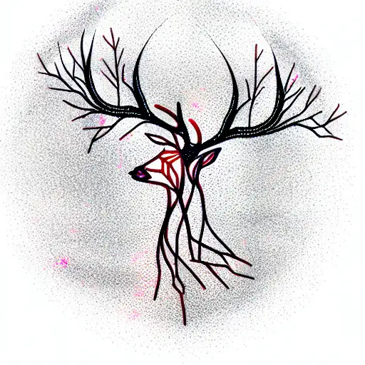 tree of life deer constellation Infinity Symbol tattoo design idea