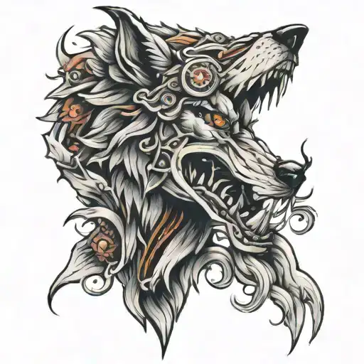 wolf harley davidson harley tattoo design idea