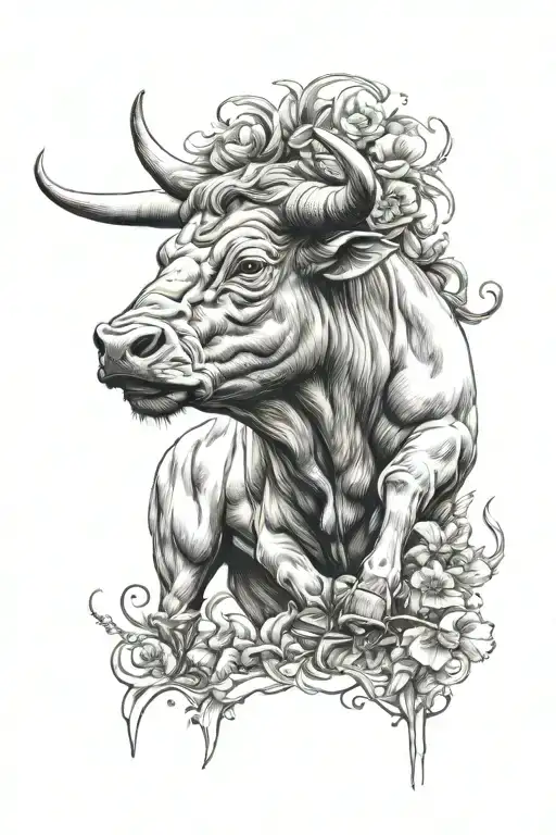 taurus bull tattoo design idea
