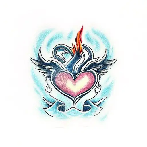 Burning heart. the flame should be inspired by the flame on Chester Benningtons arm tattoo design idea