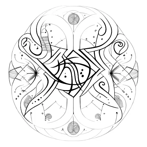 Generate a tattoo that includes the following Dirac equation (∂ + m) ψ = 0 and also add the following series of numbers  tattoo design idea