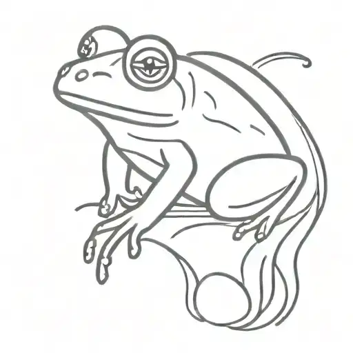 cute little frog on a duck tattoo design idea