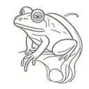 cute little frog on a duck tattoo design idea