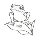 cute little frog on a duck tattoo design idea