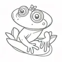 cute little frog on a duck tattoo design idea