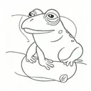 cute little frog on a duck tattoo design idea
