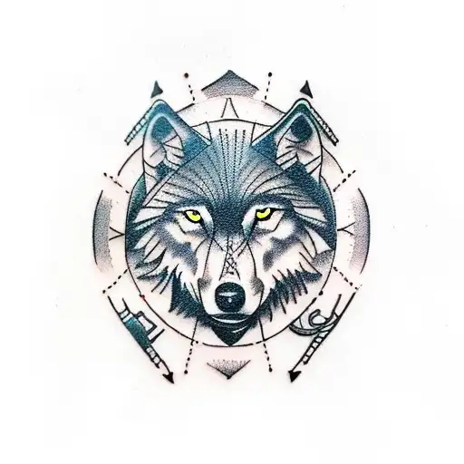 Vector Howling Wolf Tattoo or Tshirt Print Design Stock Vector   Illustration of etching beast 114773693