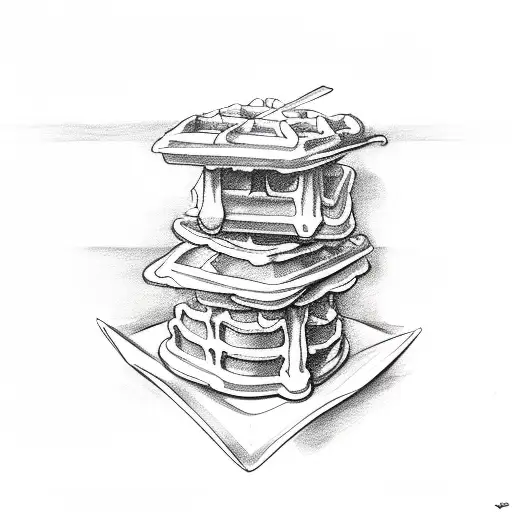 waffles for life tattoo design idea