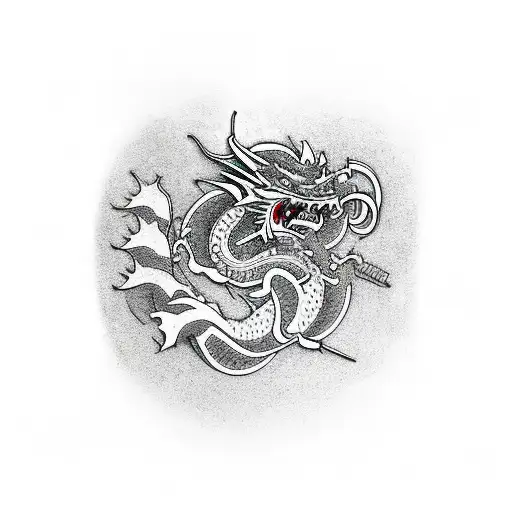 samurai dragon tattoo design idea