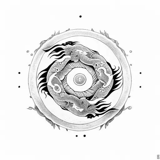 yin yang dragon tattoo design idea